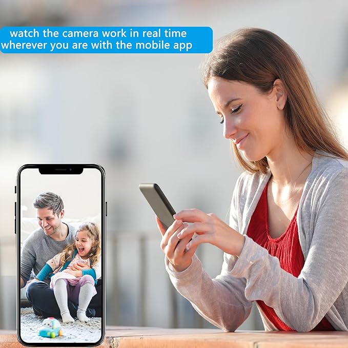 WiFi Security Camera with Clock - 1080P HD Nanny Cam with Night Vision & Motion Detection for Indoor Home Security, Baby & Pet Monitoring
