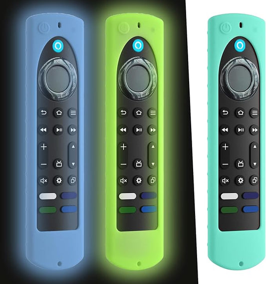 3pcs 6.4 Inch Silicone Cover Compatible with Fire TV Stick 4K Max 2nd gen 2023 Remote Control,Silicone Case for Toshiba/Insignia Smart TV Remote,Anti-Slip Sleeve Cover with Lanyard
