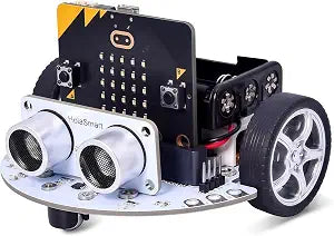 microbit Car Kit Compatible with BBC Micro:bit v2 and v1,STEM Educational Engineering Science Kits for Graphical MakeCode and Python（Without Micro:bit and AAA Battery）