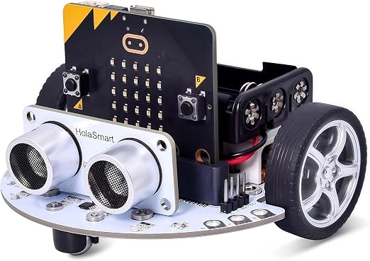 microbit Car Kit Compatible with BBC Micro:bit v2 and v1,STEM Educational Engineering Science Kits for Graphical MakeCode and Python（Without Micro:bit and AAA Battery）