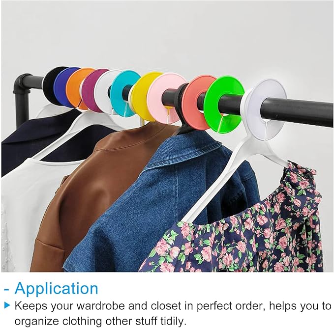 PATIKIL Clothes Dividers, 6 Pack Closet Clothing Rack Size Dividers Blank Labels Sorting Round Separator for Closet, Purple