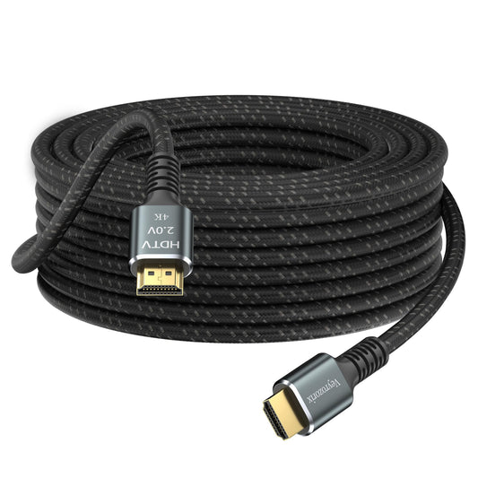 4K HDMI Cable 30FT High Speed Braided HDMI 2.0 Cable 18Gbps 4K@60Hz 3D ARC,Gold Plated Connector HDMI Cord HDCP 2.2 Compatible with UHD TV Monitor Laptop Xbox PS4/PS5 Roku TV ect