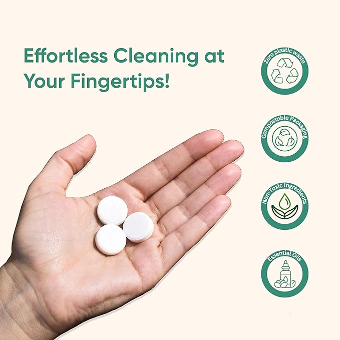Green Llama Eco-Friendly Cleaning Tablet Variety Pack - Multi-Surface, Glass & Bathroom Cleaner Refills, Compostable, Plant-Based, Family & Pet Safe - Sample Pack with 6 Tablets