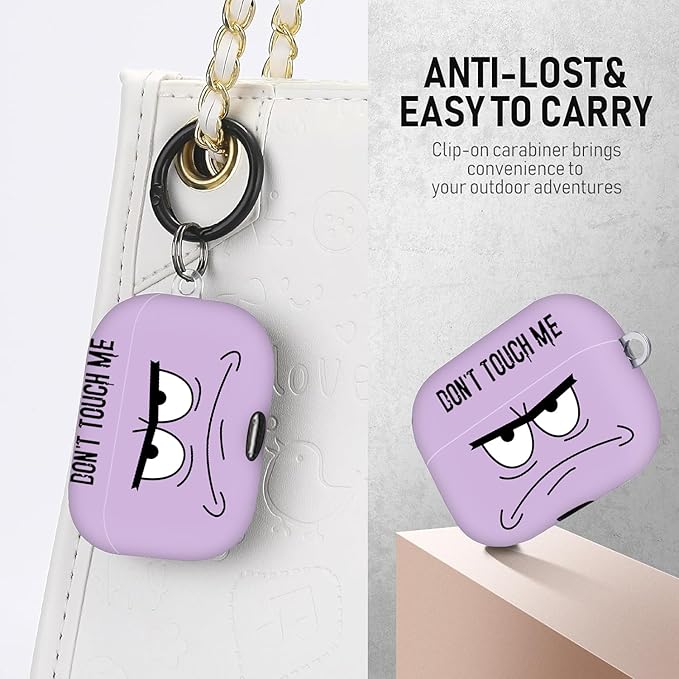 Compatible with Airpods Pro 3 Case(2025),Don't Touch Me for Airpods Pro 3rd Generation Cases Cover with Lanyard Soft Silicone Cute Shockproof Cover for Women Men,Black