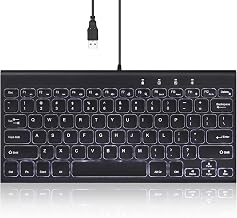 Perixx PERIBOARD-429 Wired Mini Backlit Keyboard - Thin and Silent Scissor Keys - White Backlight Color - US English - Image 1