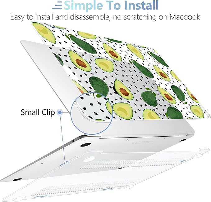 MEEgoodo for MacBook Air 13.3 inch Case 2021 2020 2019 2018 A2337 M1 A2179 A1932, Laptop Shell for MacBook Air M1 with Keyboard Webcam Cover & Trackpad Film & Type C Adapter,Avocado
