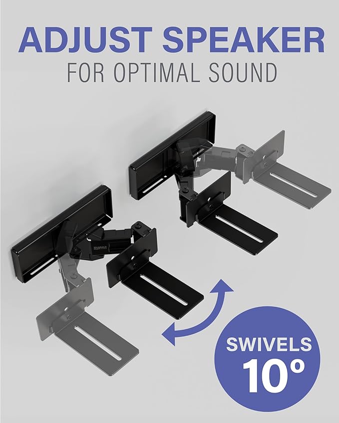 Sanus Universal Extendable Soundbar Wall Mount - Compatible with Most Soundbars, Under TV Speaker Mounts for an Easy & Secure Installation of Your Soundbar