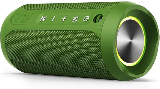 EDUPLINK Bluetooth Speaker IPX7 Waterproof Wireless Speaker with Bass 20H Playtime TWS Stereo Pairing Portable Outdoor Speakers for Beach Camping Travel Gifts for Men Women Girls Boys Teens Green