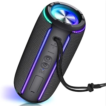 INFURTURE Portable Bluetooth Speaker with Powerful Sound, RGB Lights, Bluetooth Speaker for Home/Party/Outdoor, TWS Pairing, 15H Playtime, Gifts for Teens/Men/Women