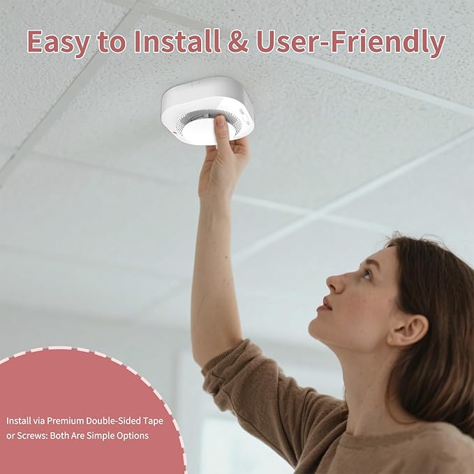 Smoke Detectors for Home,Photoelectric Wireless Fire Alarms Replaceable Battery Powered,Portable Smoke Alarm with Test/Mute Button,Attic Smoke Detector,8 Pcs(Battery Not Included)