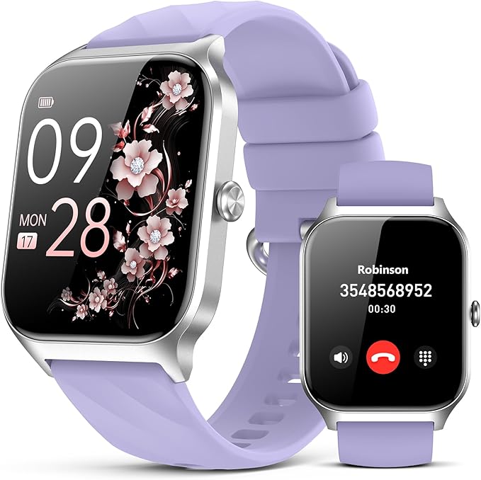 Smart Watch for Women Men,(Answer/Make Call) 1.83'' HD Fitness Activity Tracker Smartwatch for Android iPhone iOS Compatible,IP68 Waterproof Step Counter with Sleep Monitor (Modern, Purple, 1.83)