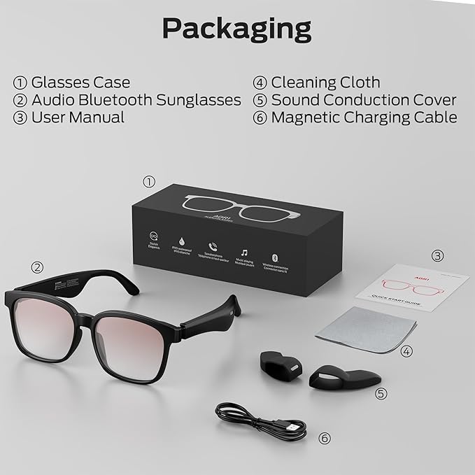 Oraolo Smart Glasses, Polarized Sunglasses with Bluetooth Speaker, Wireless Music & Calls, Athletic/Outdoor UV Protection and Voice Control, Unisex(Brown)