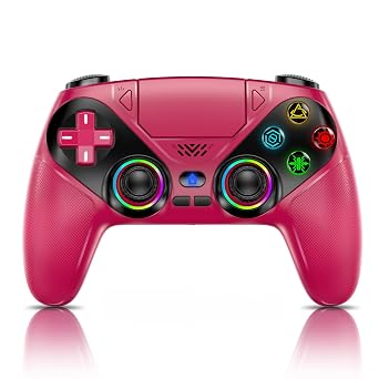 Nonbliep LED for PS5 Controller, for PS5 Slim/Pro/PC, Wireless Controller with 9 Colors RGB Light/Dual Vibration/Turbo/3.5mm Audio Jack/Speaker/Programmable for Playstation 5 Controller