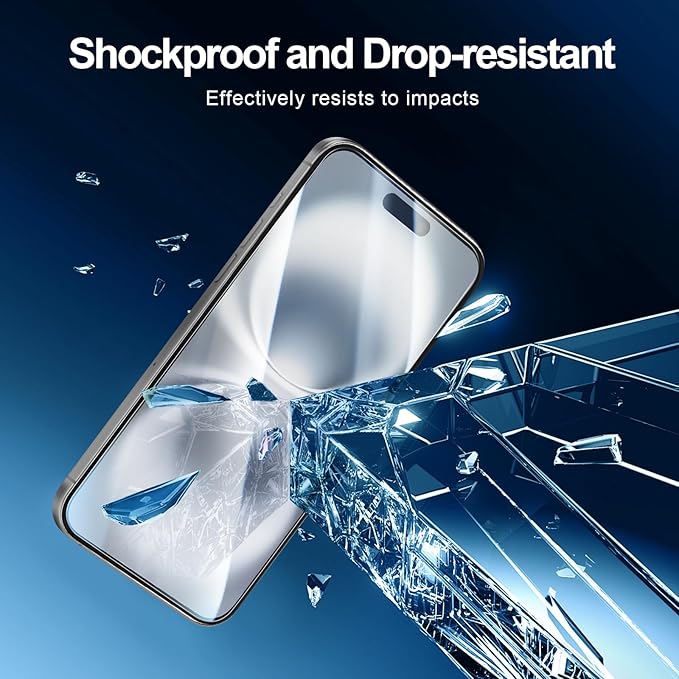 NEW'C 3x for iPhone 16 Plus Screen Protector (6.7 inches)+ 3x Camera Lens Protector, Sensor Protection, Case Friendly Tempered Glass Film + Dust Plug- Easy installation tool include