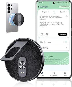 AI Language Translator Device with 150+ Languages, Instant Translator with Magnetic Attachment, Spanish & English Foreign Language Practice Partne, Traductor De Idiomas Portatil for Travel Business
