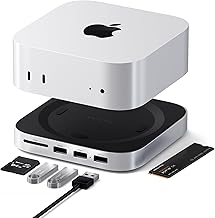 Satechi Mac mini M6, M5 Pro, M4 Hub & Stand with NVMe SSD Enclosure, Silver - Image 1