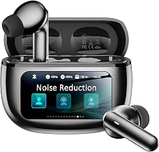 Wireless Earbuds with Smart Touchscreen Case, Bluetooth 6.0 Ear Buds with AI Noise Cancelling Calls, 40H Playtime Stereo Headphones, IPX7 Waterproof Earbuds for Workout, Travel, iPhone, Android, Black - Image 1