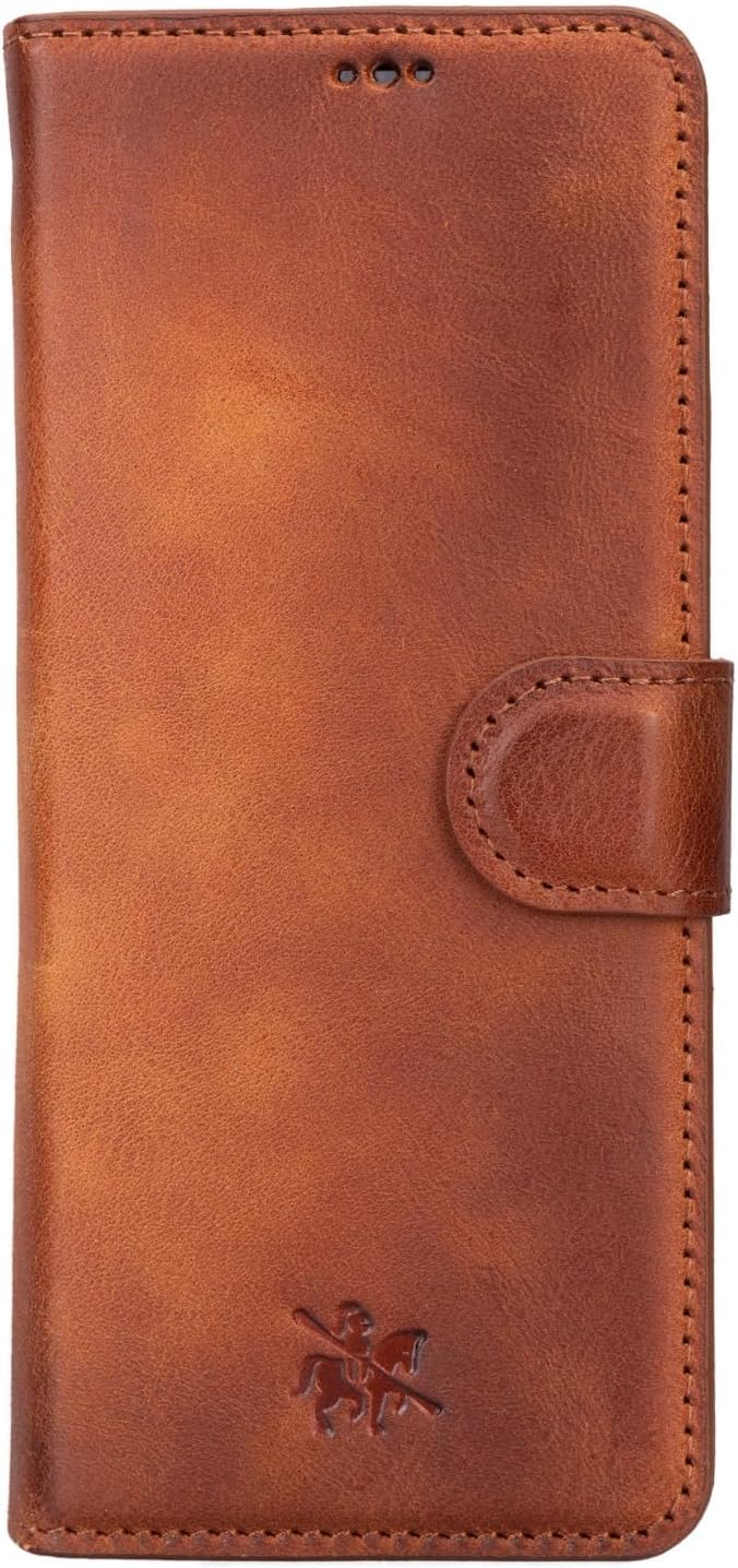 Venito Trieste for Galaxy Z Fold 4 Case Handmade, Ultimate Protection with Full Grain Leather, Premium Phone Wallet Case for Galaxy Z Fold 4, Antique Brown