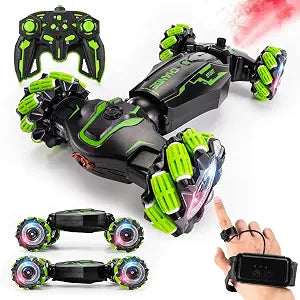 TADOZIC 4WD Remote Control Gesture Sensor Car,Hand Controlled RC Stunt Car,Double-Sided Vehicle 360° Rotation with Light and Music Spray, Watch Toy Cars for Boys & Girls Birthday