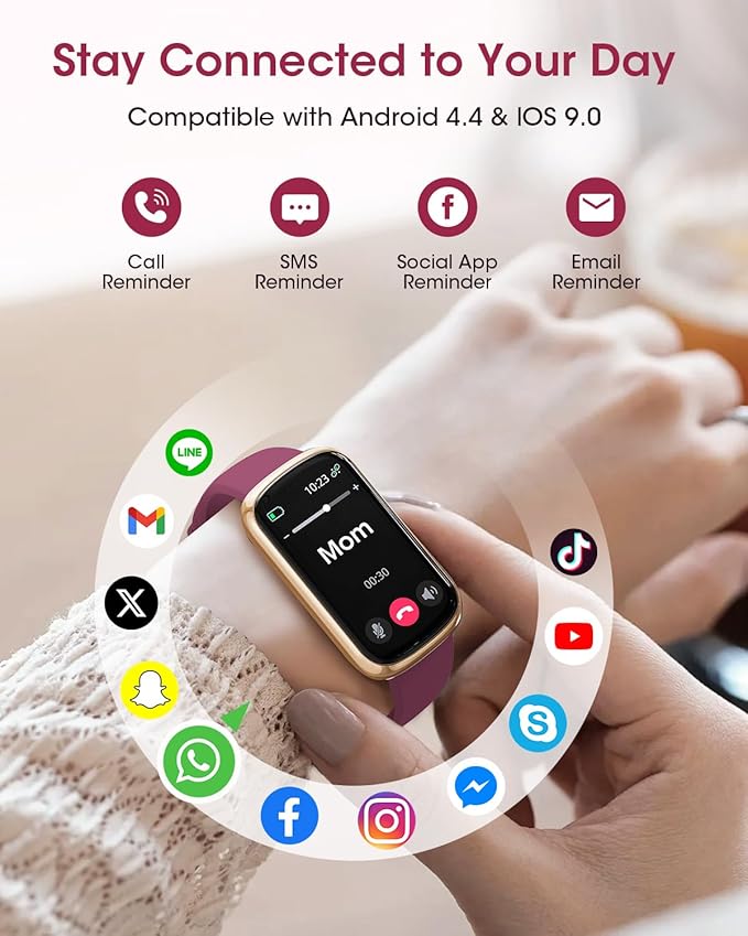 Sanorum Health Fitness Tracker for Women Men: Fitness Smart Watch for Woman with 24H Heart Rate Monitor Blood Oxygen Sleep Tracker Calorie Step 5ATM Waterproof Activity Trackers for iPhone Android