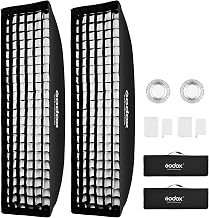 Godox 13 x 63 inch Strip Beehive Honeycomd Grid Softbox with Bowens Mount Speedring Compatible for Godox Studio Flash and Other Strobe Lighting&Carry Bag(2PCS) (35 x 160cm) - Image 1