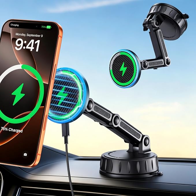 for MagSafe Car Mount Charger, Strong Magnetic Phone Holder for Your Car