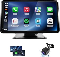 Wireless CarPlay & Android Auto Screen for Car - 7" Portable Car Stereo with 1080P Backup Camera, GPS Navigation, Voice Control, Bluetooth, FM, AUX - Universal Plug & Play Head Unit for Older Vehicles