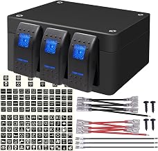 weideer 3 Gang Rocker Switch Box Blue LED 12V 24V DC Rocker Switch Panel with Night Glow Stickers for Car Trucks Boats RVs - Image 1