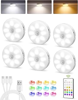 EZVALO RGB Under Cabinet Puck Lights with Remote, Motion Sensor Lights - Image 1