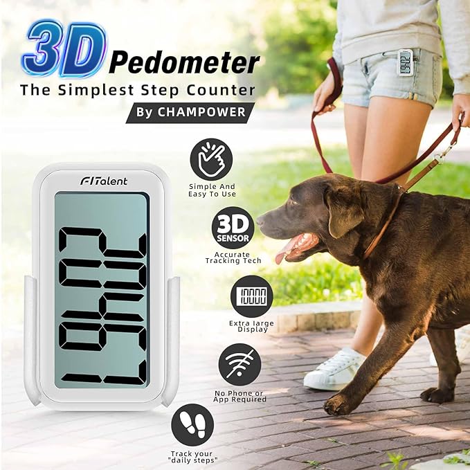 Pedometer for Walking Steps and Miles, 3D Accurately Simple Pedometer, Step Counter for Kids Men Women Seniors, Step Tracker with Clip Lanyard