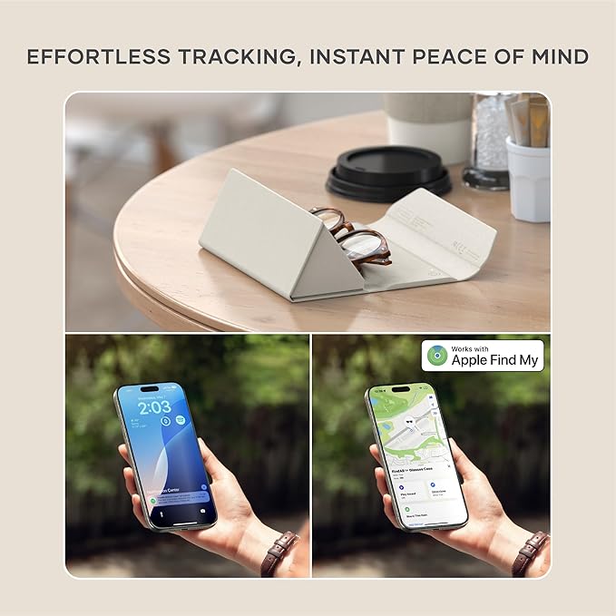 Satechi FindAll Smart Glasses Case with Find My, Foldable & Portable, Wireless Rechargeable, Loud Audible Left-Behind Alerts