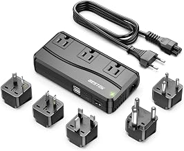 BESTEK 300W Power Converter 3-Outlet and 4-Port USB Travel Voltage Transformer 220V to 110V with Type G/D/M/AU/US Travel Plug Adapters - Image 1