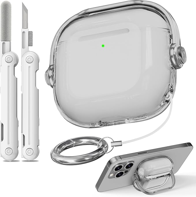 AirPods 4 Case, Clear Black, Soft Case with Locking Mechanism, Protects During Daily Use & Transit, Compatible with AirPods 4 (2024)