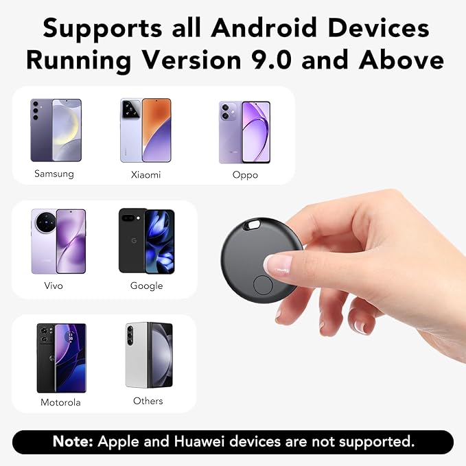 Bluetooth Tracker Tag for Android 4-Pack – GPS Item Finder for Keys, Wallet & Luggage, No Monthly Fee