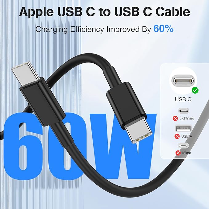 USB C Car Charger for iPhone 17 16 15 Pro Max,40W Dual Port USB-C & USB-A Car Fast Charging Adapter,2X10FT C to C Cable & A to C Carplay Cable for iPhone 17 16 15 Series/iPhone Air,iPad,Samsung-Black