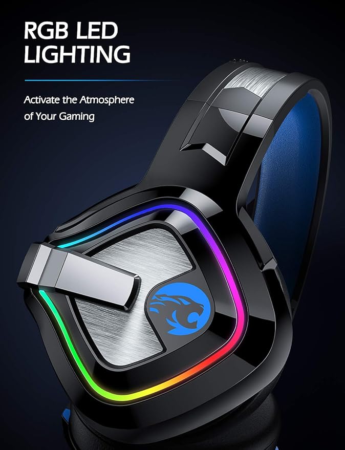 ZIUMIER Gaming Headset for PC, PS4, PS5, Xbox One, Xbox Series S/X, Switch, Noise Canceling Microphone, Stereo Surround Sound, 3.5mm Wired Gaming Headphones