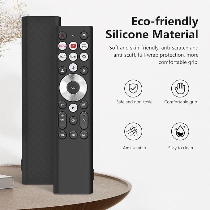 LEFXMOPHY ERF6A80 ERF6G80H ERF6F80H Cover for Hisense U6N U7N U8N U9N S7N Series 4K UHD Google Smart TV Remote Black Silicone Case