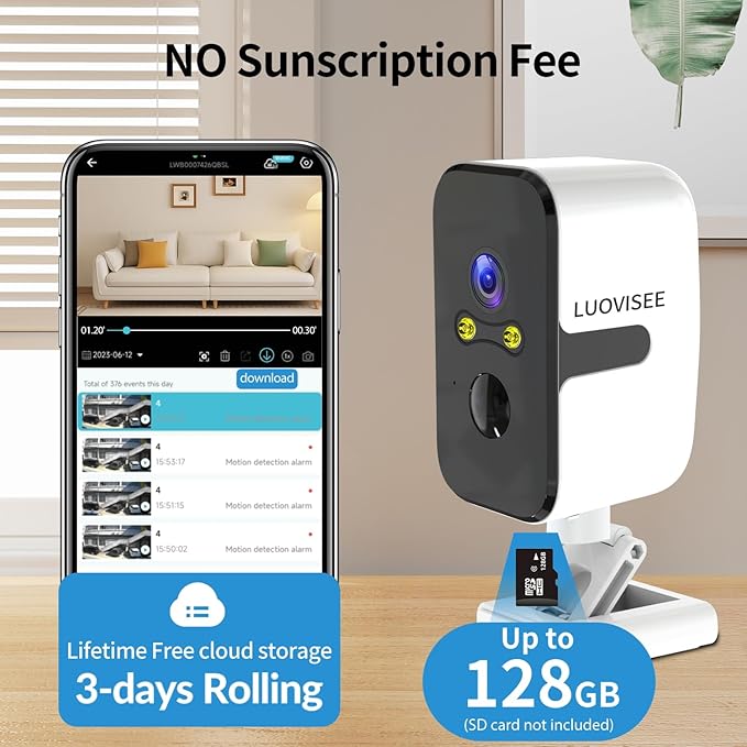 Security Cameras Wireless Outdoor, 2.4G/5G WIFI Magnetic Battery Powered Indoor Cameras for Home Security with Motion Detection,Spotlight Color Night Vision,PIR Siren,SD/Cloud Storage,Work With Alexa.