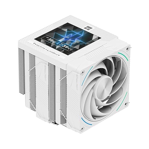 Thermalright Phantom Spirit 120 Vision Snow CPU Air Cooler, Twin Tower Radiator 2150RPM Speed,480x480 Resolving Power IPS Screen with 3.95in,Computer Cooler for Intel lga1851/1700/115x,AM4/AM5