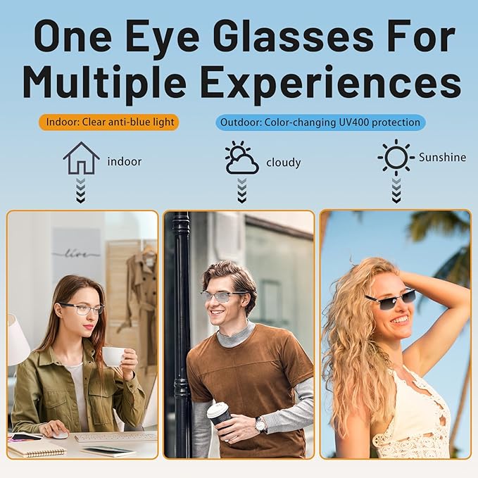 Smart Glasses for Men & Women with Photochromic Lenses, Bluetooth 5.3, Polarized, Blue Light Blocking, Open-Ear Speakers
