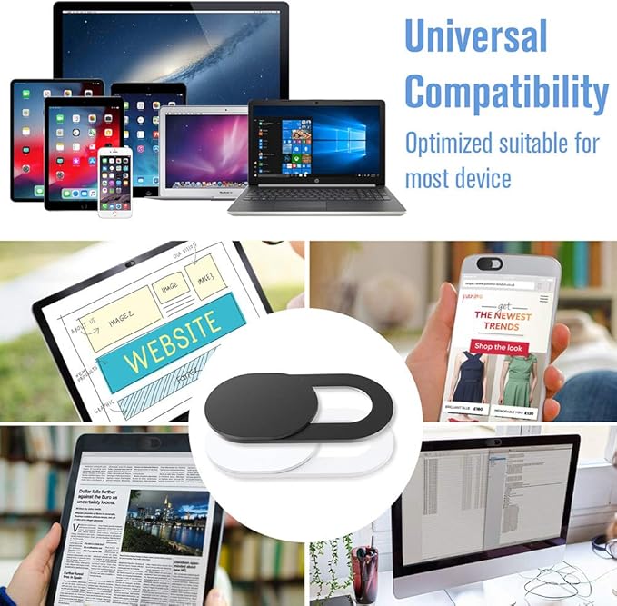 Webcam Cover Slide, [6 - Pack]Ultra-Thin Web Camera Cover for Laptops, PC,Computer and Apple Devices like MacBook,iMac, iPad and iPhone 6/7/8 Plus.0.022in Thick Web Blocker for Privacy and Security