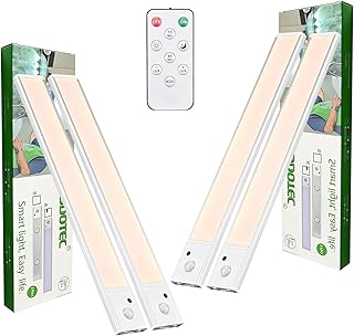 12 inch Under Cabinet Lighting 4 Pack, Wireless Motion Sensor LED Closet Light with Remote, USB-C Rechargeable, 3 Color Temperatures, Magnetic Mount for Kitchen Pantry Wardrobe Counter - Image 1