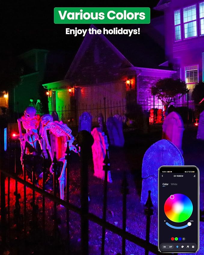 Smart WiFi MR16 LED Bulbs Dimmable, RGB MR16 LED Bulb Color Changing, GU5.3 Bi-pin 12V, Multicolor & CCT Tunable, Memory Function, Music Sync Compatible with Alexa, Google Assistant 2-Pack