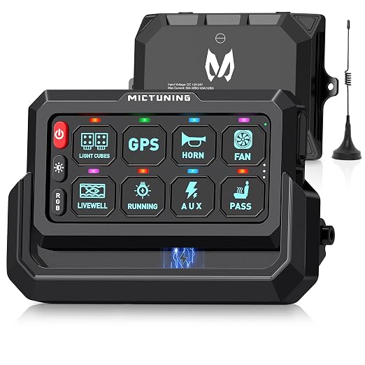 MICTUNING Wireless 8 Gang Switch Panel P1s-W+ Up to 4-Panels 328FT