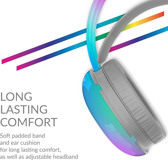 Supersonic IQ Sound IQ-490RGB Pro-Wired Gaming Headset, 7.1 Surround Sound, RGB Lighting, Hi-Fi Speaker, Comfortable Fit, 360° Rotating Microphone, Universal Compatibility PC, Laptop and Mobile