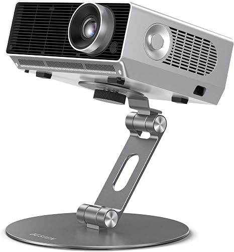 BESIGN PS01 Projector Foldable Mount Stand, Angle Adjustable Projector Stand with 1/4 inch Mounting Screw
