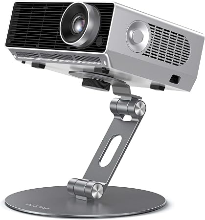 BESIGN PS01 Projector Foldable Mount Stand, Angle Adjustable Projector Stand with 1/4 inch Mounting Screw