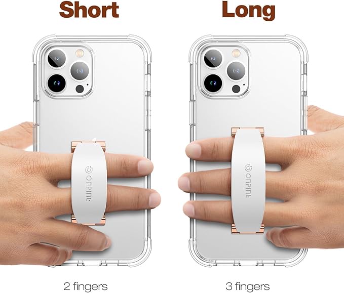 Phone Grip Finger Ring Holder 3.23 Inch, Phone Slim Finger Ring Holder Kickstand 2 in 1, Compatible with iPhone Samsung and Most Smartphones, White