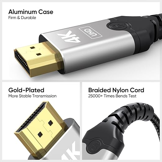 USB C to HDMI Cable 15 ft Long, 4K@30Hz 1080P@120Hz One-Direction Type C to HDMI Cord for MacBook iPad Pro/Air, iPhone 17/16/15, Galaxy S25/S24/S23 Android Phone to TV, Projector, Monitor