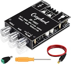 ZK-1002T Bluetooth 5.0 Stereo Amplifier Board, 200W HiFi 2.0 Channel Mini Audio Amp Module with Treble & Bass Control, AUX Input, DC 12V-24V for DIY Speakers,Home Audio - Image 1